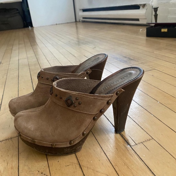 1970's sabots boho heels talons taille UK5- EU 8 -US7.5 - Picture 1 of 2